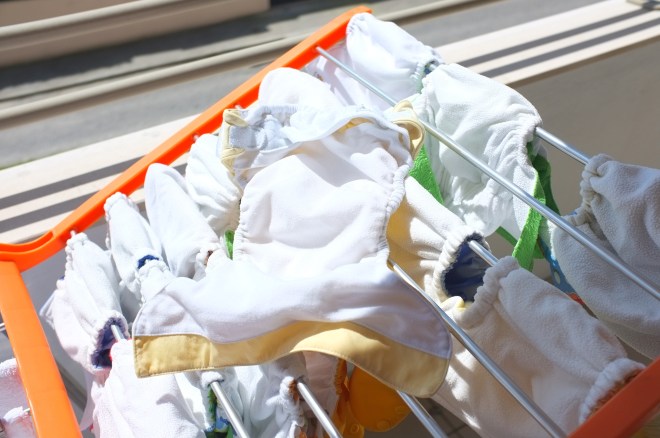 Fralda depois de lavada e seca ao sol:-)