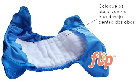Aqui está o exemplo da Fralda Capa Flip da Bumgenius
